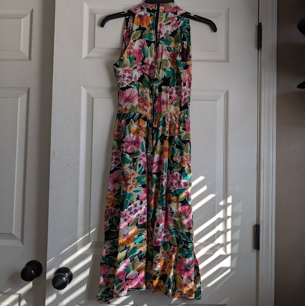Vintage R.J. Stevens By Carol Escritor Sleeveless Floral Midi Dress Size 4 - Picture 5 of 9